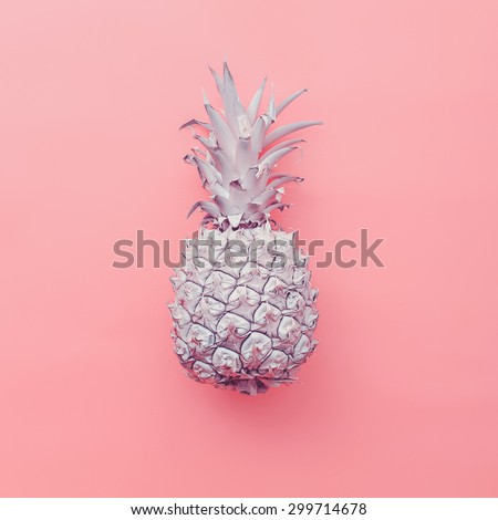 Fashion fake Pineapple on pink background. Minimal style