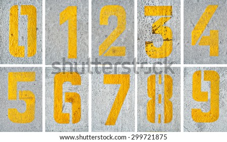 Digits painted on concrete surface
