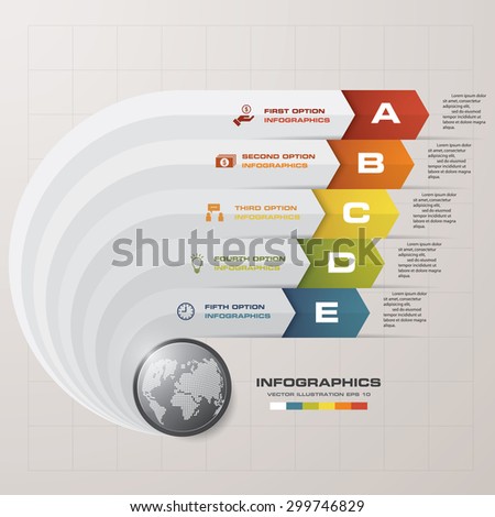 Abstract 5 steps infographics elements.Vector illustration.