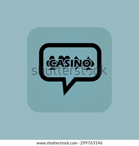 Casino logo in chat bubble, in square, on pale blue background