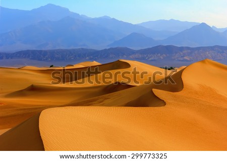 Sand dunes in Death Valley, California, USA Royalty-Free Stock Photo #299773325