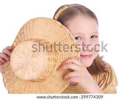 pretty little girl with the straw hat