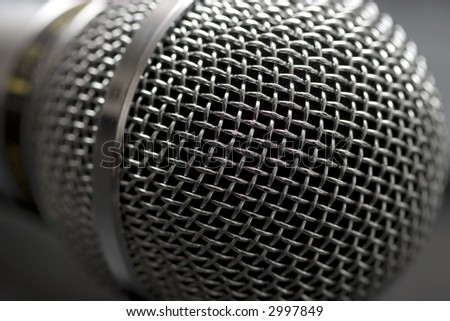 Microphone head (grille) close-up shot