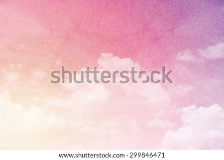 fantastic fluffy cloud and sky abstract background with grunge paper  texture
