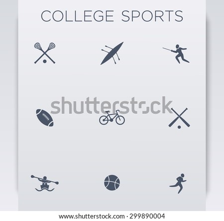 College sports, modern blue icons, vector illustration, eps10, easy to edit