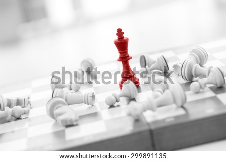 Chess business concept, leader & success Royalty-Free Stock Photo #299891135