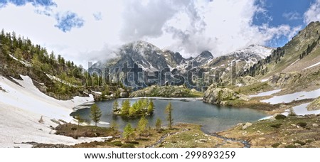 circuit trecolpas National Park of Mercantour, department the Maritime Alps, France Royalty-Free Stock Photo #299893259