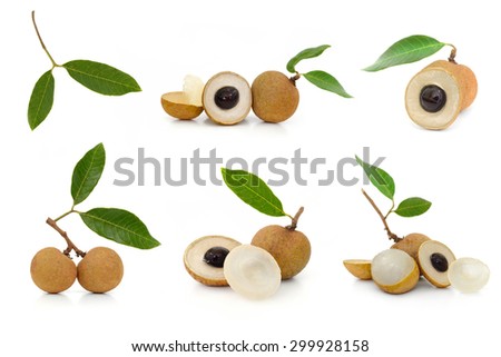 Collection longan isolate on the background (Fruit) Royalty-Free Stock Photo #299928158