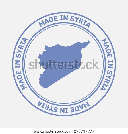 Made in Syria seal. Sign of production. Vector illustration EPS8