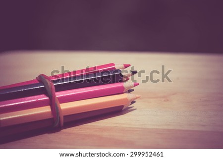 Color pencils old retro vintage style
