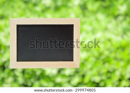 chalkboard on green background