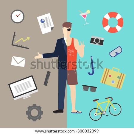 Work and life balance vector illustration