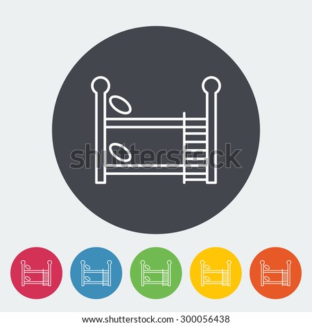 Bunk bed icon. Thin line flat vector related icon for web and mobile applications. It can be used as - logo, pictogram, icon, infographic element. Vector Illustration. 