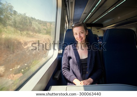 one girl rides the train