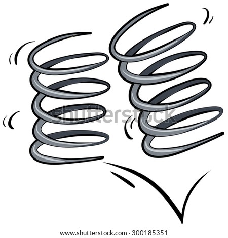 Two springs on white illustration
