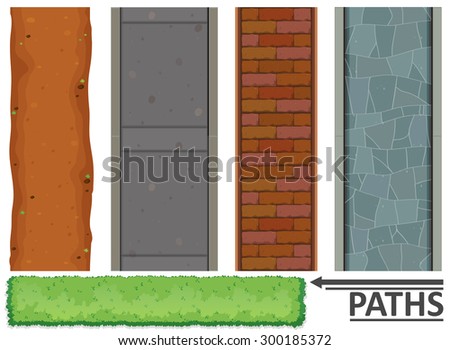 Variety of paths and textures illustration