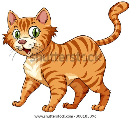 Feline cat in ginger illustration