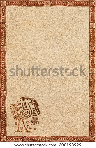 Background with American Indian traditional patterns and stucco texture