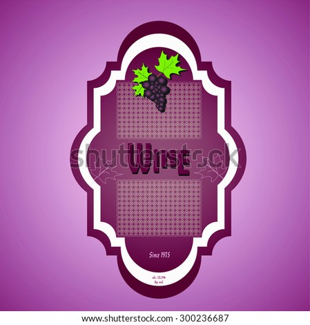 Vector wine ticket grape illustration eps