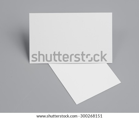 blank business cards on grey background,texte & logo