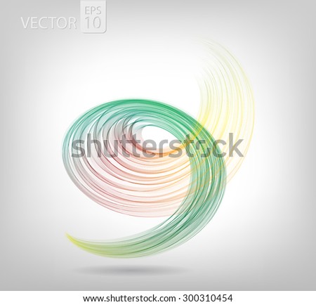 Abstract colored spiral lines VECTOR.