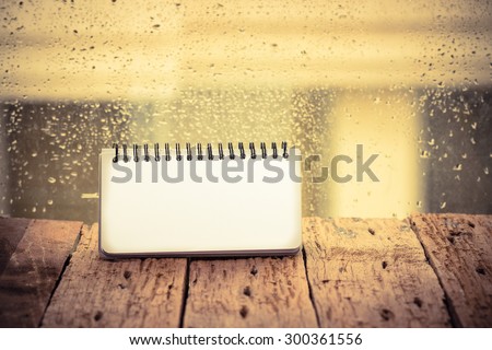 Notebook for you text on the rain
