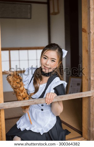 japanese style maid cosplay cute girl