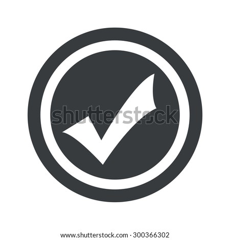 Image of tick mark in circle, on black circle, isolated on white