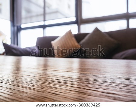 Table top Sofa and Pillows Interior decoration