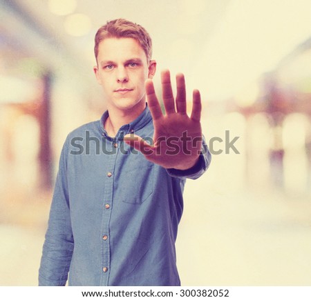 cool young-man stop gesture