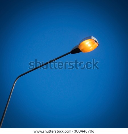 Minimal style of street light with clear blue sky background
