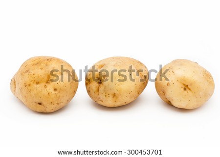 Quality of potatoes Saturn. Potatoes isolated on white background