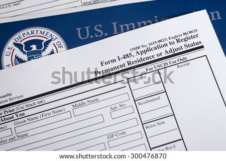 US Homeland Security Citizen and Immigration Services Flyer Closeup Royalty-Free Stock Photo #300476870
