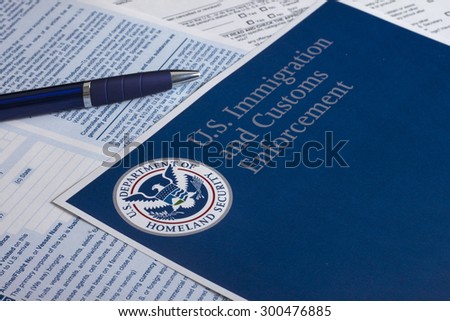 US Customs and Border Protection form to fill out Royalty-Free Stock Photo #300476885
