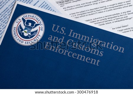US Customs and Border Protection form to fill out Royalty-Free Stock Photo #300476918