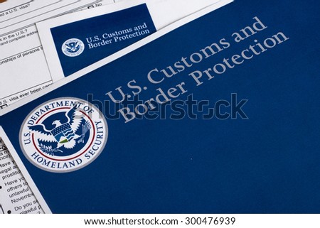 US Customs and Border Protection form to fill out Royalty-Free Stock Photo #300476939