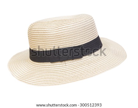 Beautiful summer woman hat isolated on white background with clipping path Royalty-Free Stock Photo #300512393