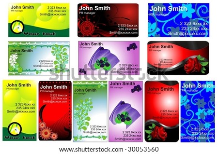 floral business cards set vector