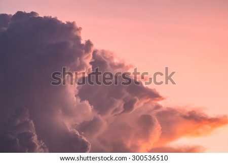 colorful sky and cloud before sunset with flare, soft focus. sky background