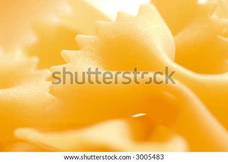 Close up of the Farfalle Pasta Uncooked