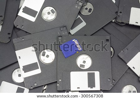 SD card and floppy disk