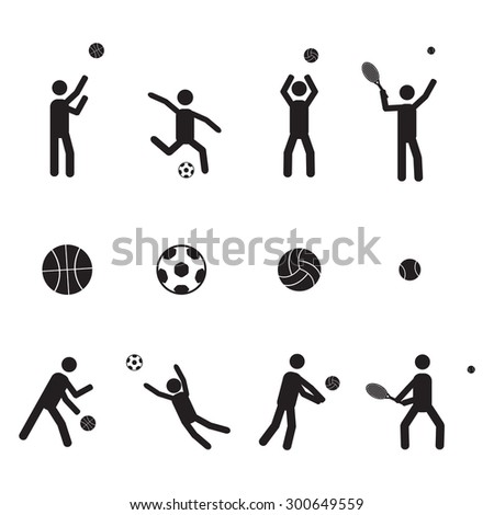 Sport ball icon set