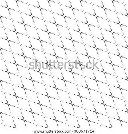 Seamless pattern. Abstract modern dotted background. Original stylish texture with repeating geometrical shapes, diagonal dotted rhombuses. Vector element of graphic design
