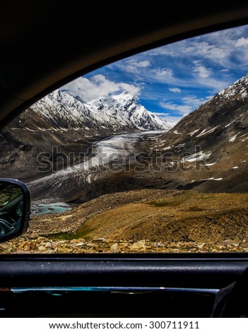 View of a Glacier from the Window Royalty-Free Stock Photo #300711911