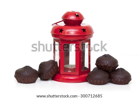 Chocolate muffins isolated on white background