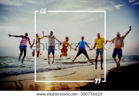 Holiday Summer Vacation Frame Pattern Concept Royalty-Free Stock Photo #300716621