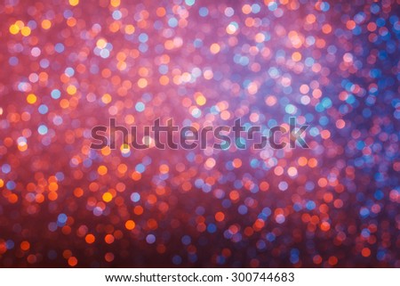 Bright different color glowing lights bokeh background