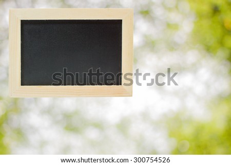 chalkboard on green background