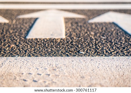 Sidewalk with arrows
