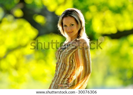 beautiful young woman outdoor